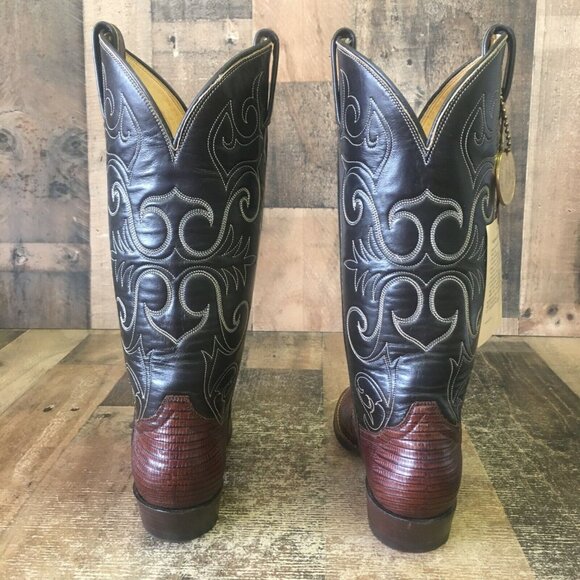 Tony Lama Vintage Round Toe Gold Label Teju Lizard Cowboy Boots Womens 4 B - Picture 11 of 12